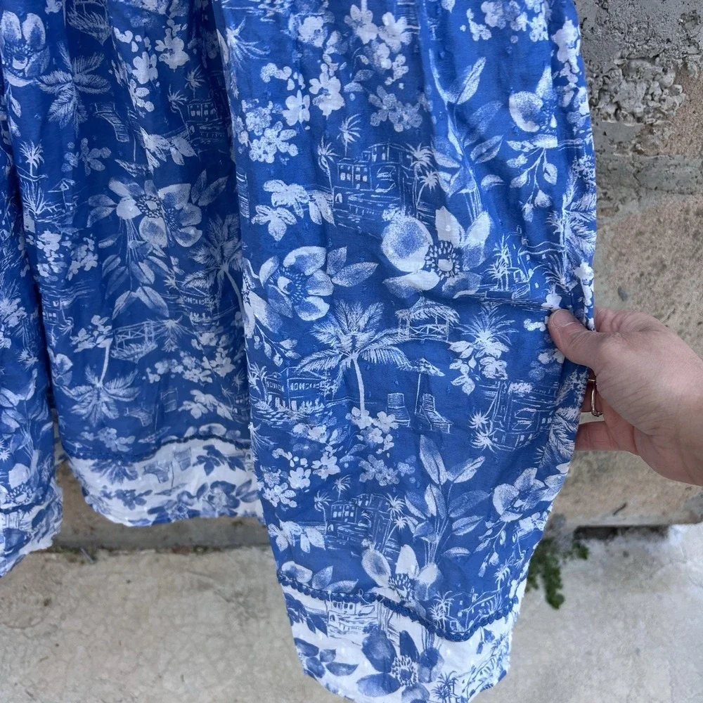 Haute Hippie Beach Vacation Sundress Kids 12 Cotton Tiered Floral Maxi Dress - Picture 4 of 4